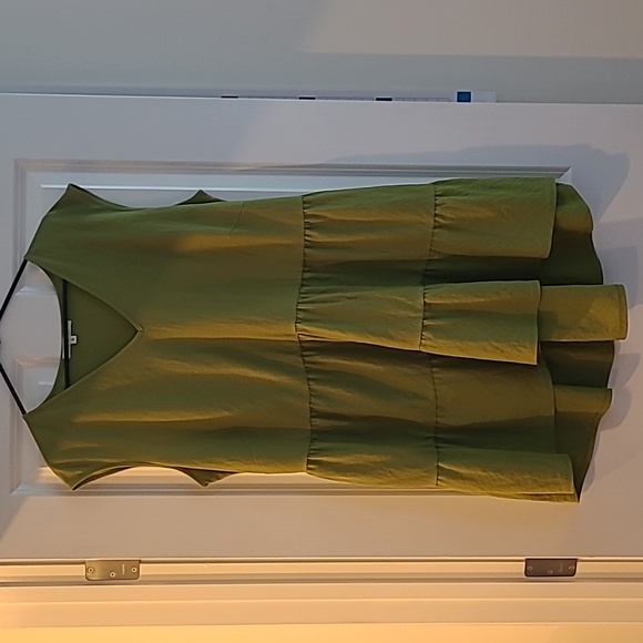 Cleo Green Ruffle Tunic Mini Dress XL - Picture 2 of 5